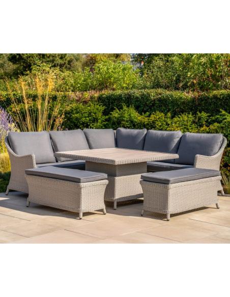 Kettler Foxley Square Corner Set with High/Low Table & 2 Benches