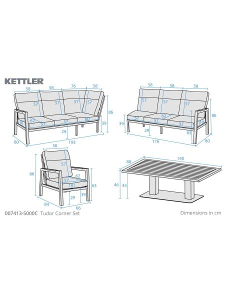 Kettler Tudor Corner Set with High/Low Table & 2 Chairs