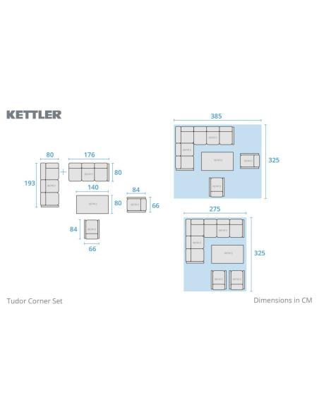 Kettler Tudor Corner Set with High/Low Table & 2 Chairs