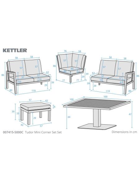 Kettler Tudor Mini Corner Set with High/Low Table & 2 Stools