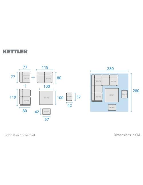 Kettler Tudor Mini Corner Set with High/Low...