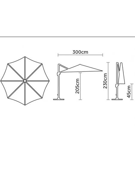 Bramblecrest Chichester 3m Round Side Post Parasol