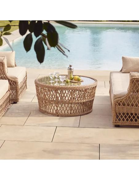 Neptune Longmeadow Round Wicker Garden Coffee Table