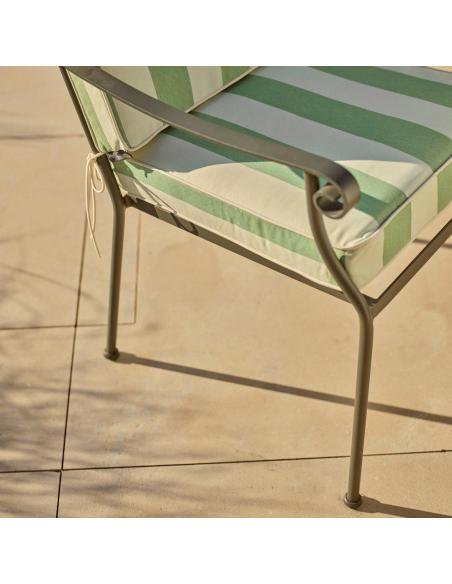 Neptune Cheltenham Carver Chair with Green Striped Cushions Set