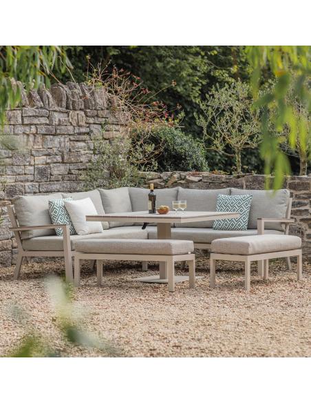 Bramblecrest Zurich Mocha Square Casual Dining Set with Piston Adjustable Table