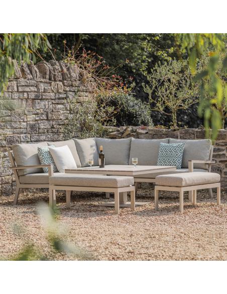 Bramblecrest Zurich Mocha Square Casual Dining Set with Piston Adjustable Table