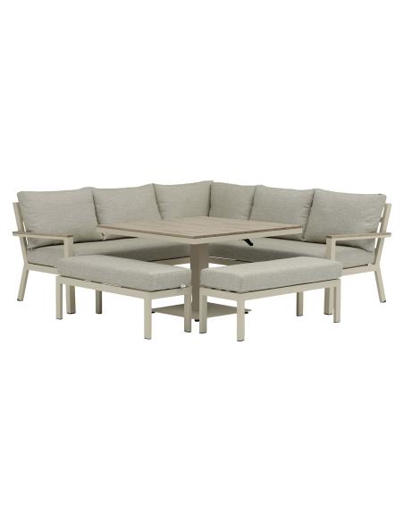 Bramblecrest Zurich Mocha Square Casual Dining Set with Piston Adjustable Table