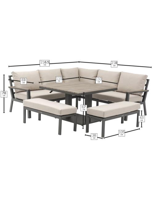 Bramblecrest Zurich Anthracite Square Casual...