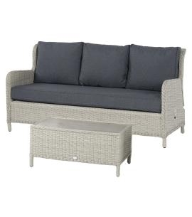 Bramblecrest Chedworth Dove Grey Reclining 3 Seat Sofa & Coffee Table