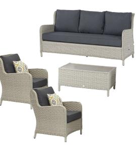 Bramblecrest Chedworth Dove Grey Reclining 3 Seat Sofa, Sofa Chairs & Coffee Table