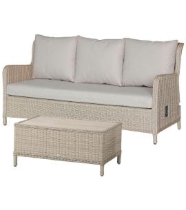 Bramblecrest Chedworth Sandstone Reclining 3 Seat Sofa & Coffee Table