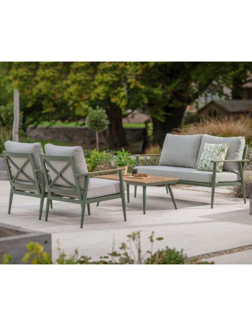 Bramblecrest RHS Wisley Sage 2 Seater Sofa with Coffee Table & 2 Armchairs