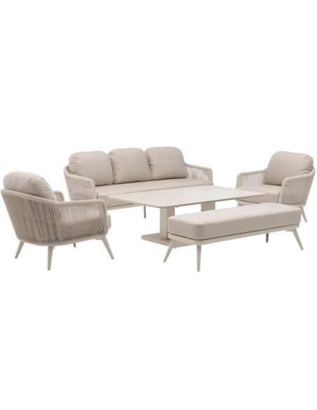 Bramblecrest Stockholm 3 Seat Sofa Set - Ivory