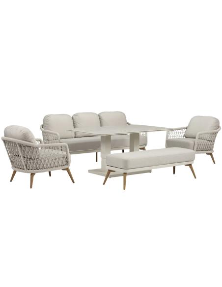 Bramblecrest Malmo 3 Seat Sofa Set - Ivory