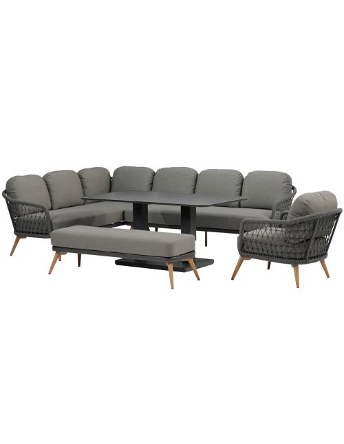 Bramblecrest Malmo L Shape Sofa Set - Charcoal