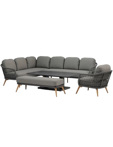 Bramblecrest Malmo L Shape Sofa Set - Charcoal