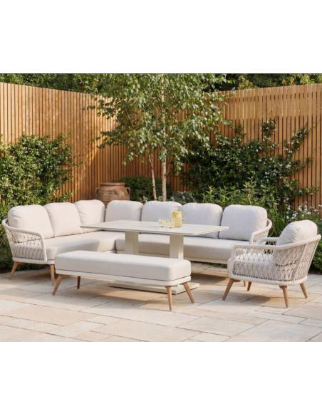 Bramblecrest Malmo L Shape Sofa Set - Ivory
