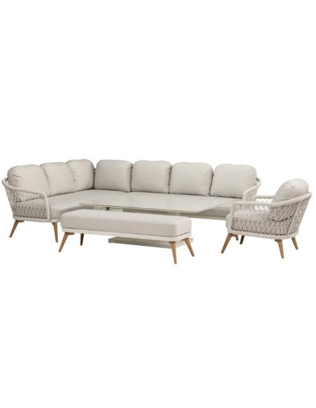 Bramblecrest Malmo L Shape Sofa Set - Ivory