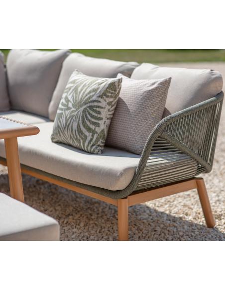 Bramblecrest Helsinki L Shape Sofa Casual Dining Set - Fern Green