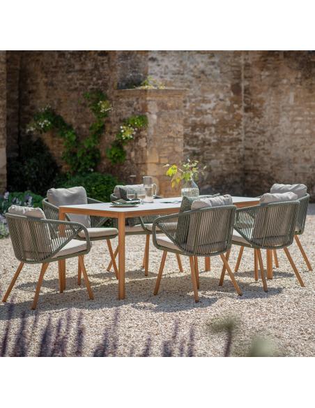 Bramblecrest Helsinki 6 Seater Rectangular Dining Set with Parasol