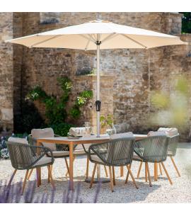 Bramblecrest Helsinki 6 Seater Rectangular Dining Set with Parasol