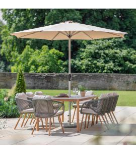 Bramblecrest Helsinki 8 Seater Rectangular Dining Set with Parasol