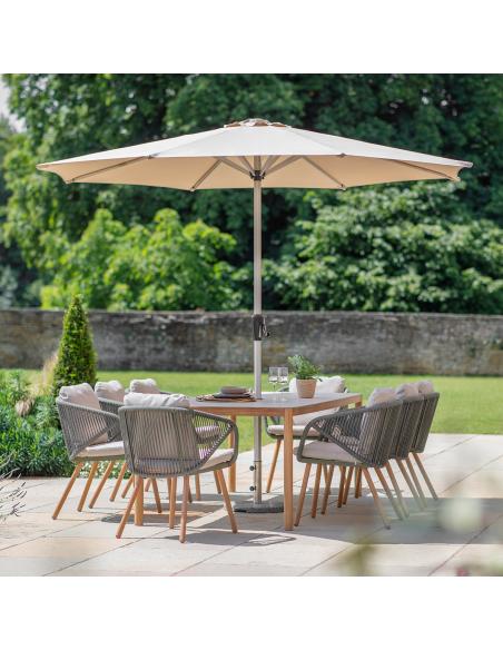Bramblecrest Helsinki 8 Seater Rectangular Dining Set with Parasol
