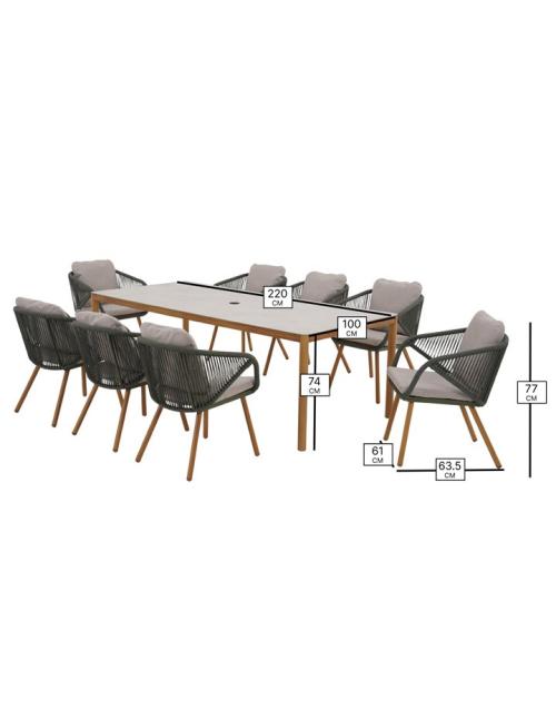 Bramblecrest Helsinki 8 Seater Rectangular...