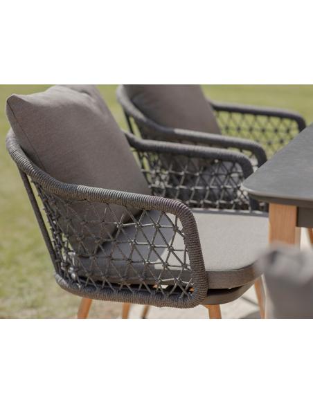 Bramblecrest Malmo 6 Seater Rectangular Dining Set - Charcoal