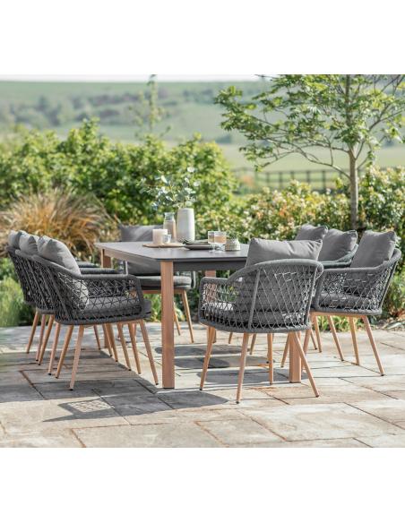 Bramblecrest Malmo 8 Seater Rectangular Dining Set - Charcoal