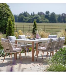 Bramblecrest Malmo 6 Seater Rectangular Dining Set - Ivory