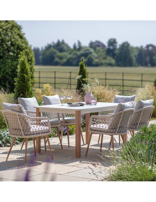 Bramblecrest Malmo 6 Seater Rectangular Dining Set - Ivory