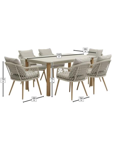 Bramblecrest Malmo 6 Seater Rectangular Dining Set - Ivory