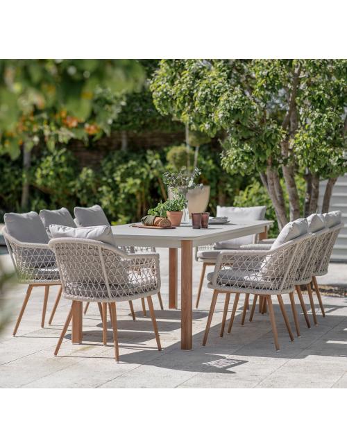 Bramblecrest Malmo 8 Seater Rectangular Dining Set - Ivory