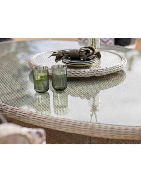 Bramblecrest Chedworth Dove Grey 8 Seater Dining Set with Parasol