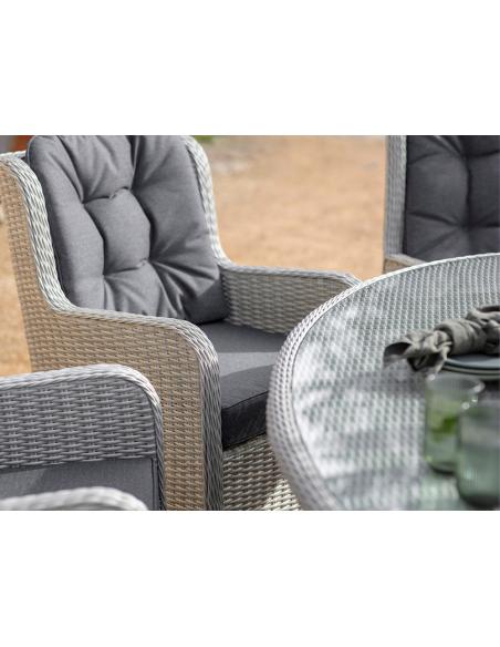 Bramblecrest Chedworth Dove Grey 8 Seater Dining Set with Parasol