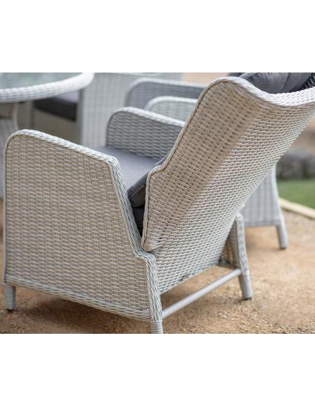Bramblecrest Chedworth Dove Grey 8 Seater Dining Set with Parasol