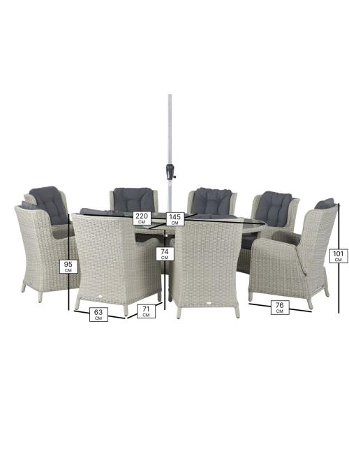 Bramblecrest Chedworth Dove Grey 8 Seater...