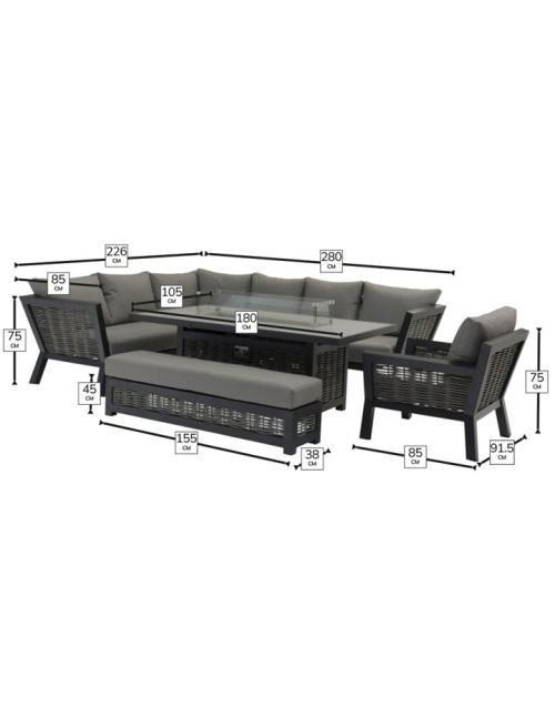 Bramblecrest Tuscan L Shape Sofa with large...