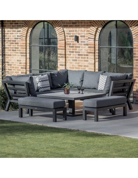 Bramblecrest San Marino Corner Sofa with Adjustable Table & Benches