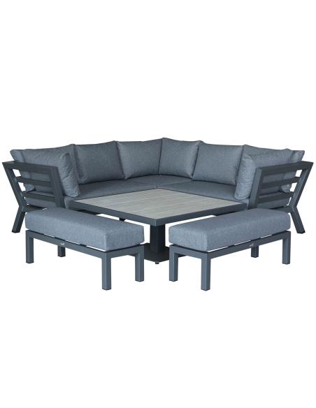 Bramblecrest San Marino Corner Sofa with Adjustable Table & Benches