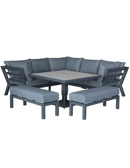 Bramblecrest San Marino Corner Sofa with Adjustable Table & Benches