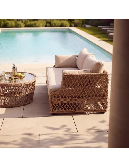 Neptune Longmeadow 4 Seater Wicker Garden Sofa Set with Round Coffee Table
