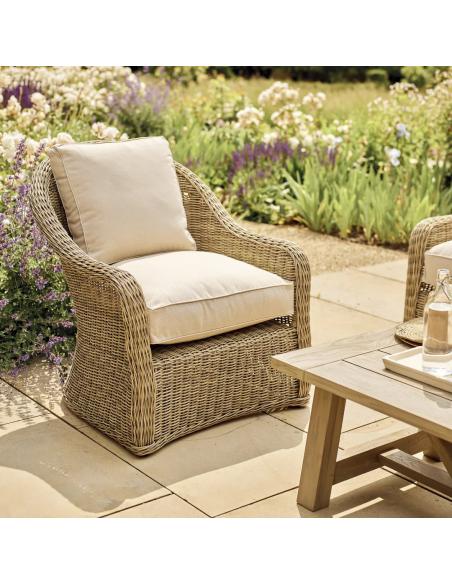 Neptune Purbeck 4 Seater Wicker Garden Sofa & Armchair Set with Coffee Table