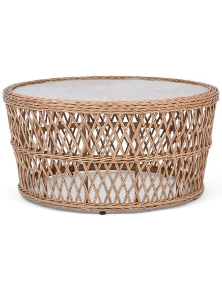Neptune Longmeadow 4 Seater Wicker Garden Sofa Set with Round Coffee Table