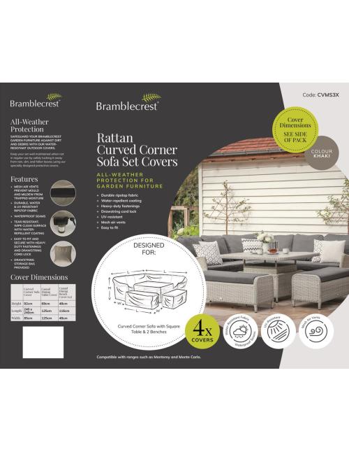 Bramblecrest Curved Corner Sofa Set Covers CVMS3X