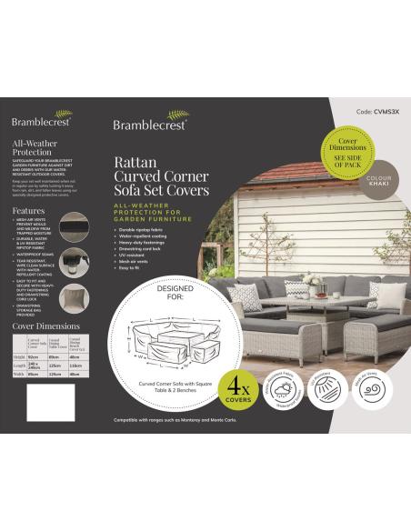 Bramblecrest Curved Corner Sofa Set Covers CVMS3X