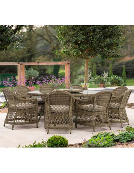Bramblecrest RHS Rosemoor 8 Seater Elliptical Dining Set - Ex display