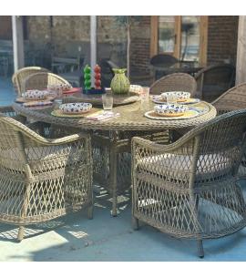 Bramblecrest RHS Rosemoor 8 Seater Elliptical Dining Set - Ex display