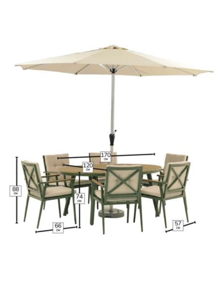 Bramblecrest RHS Wisley 6 Seater Oval Dining Set
